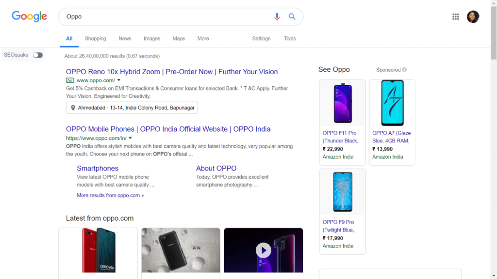 ads displayed on google